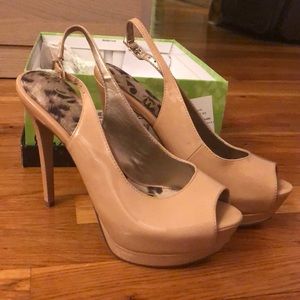 High heel slingback shoes